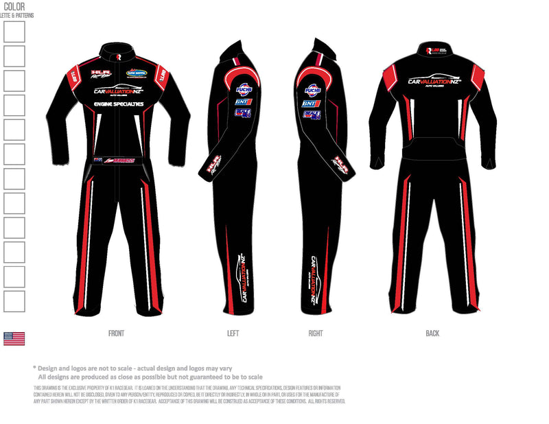 Fully Customize size and Style option 4  - Race Suit 2 layer nomex SFI 3.2/5