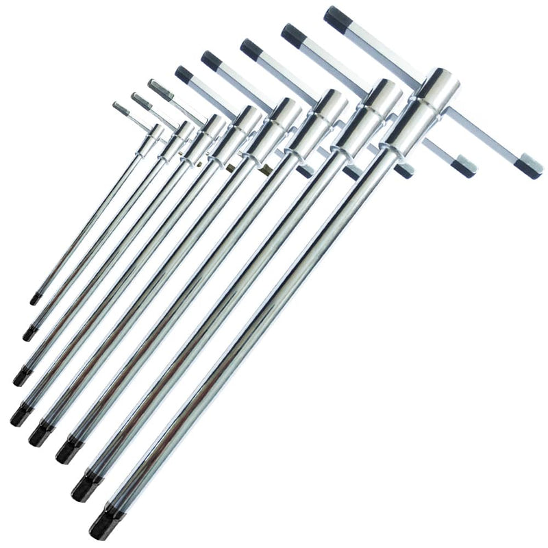 T BAR HEX SLIDING TOOL SET -  HIGH QUALITY  8 PC